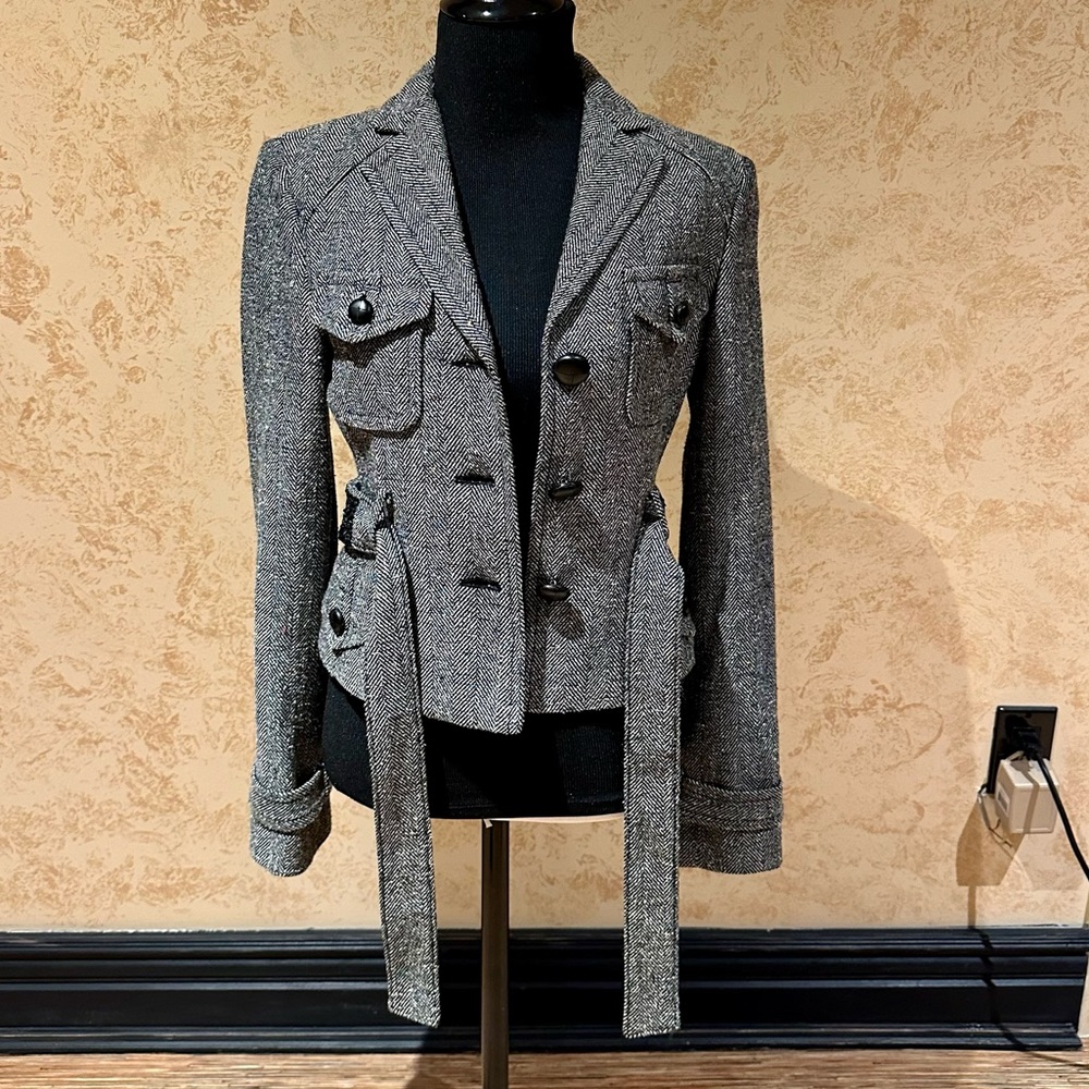 Bcbgmaxazria- Herringbone Pattern -Tweed Cropped … - image 3